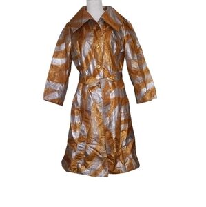 Samuel Dong Gold and Silver Striped Coat